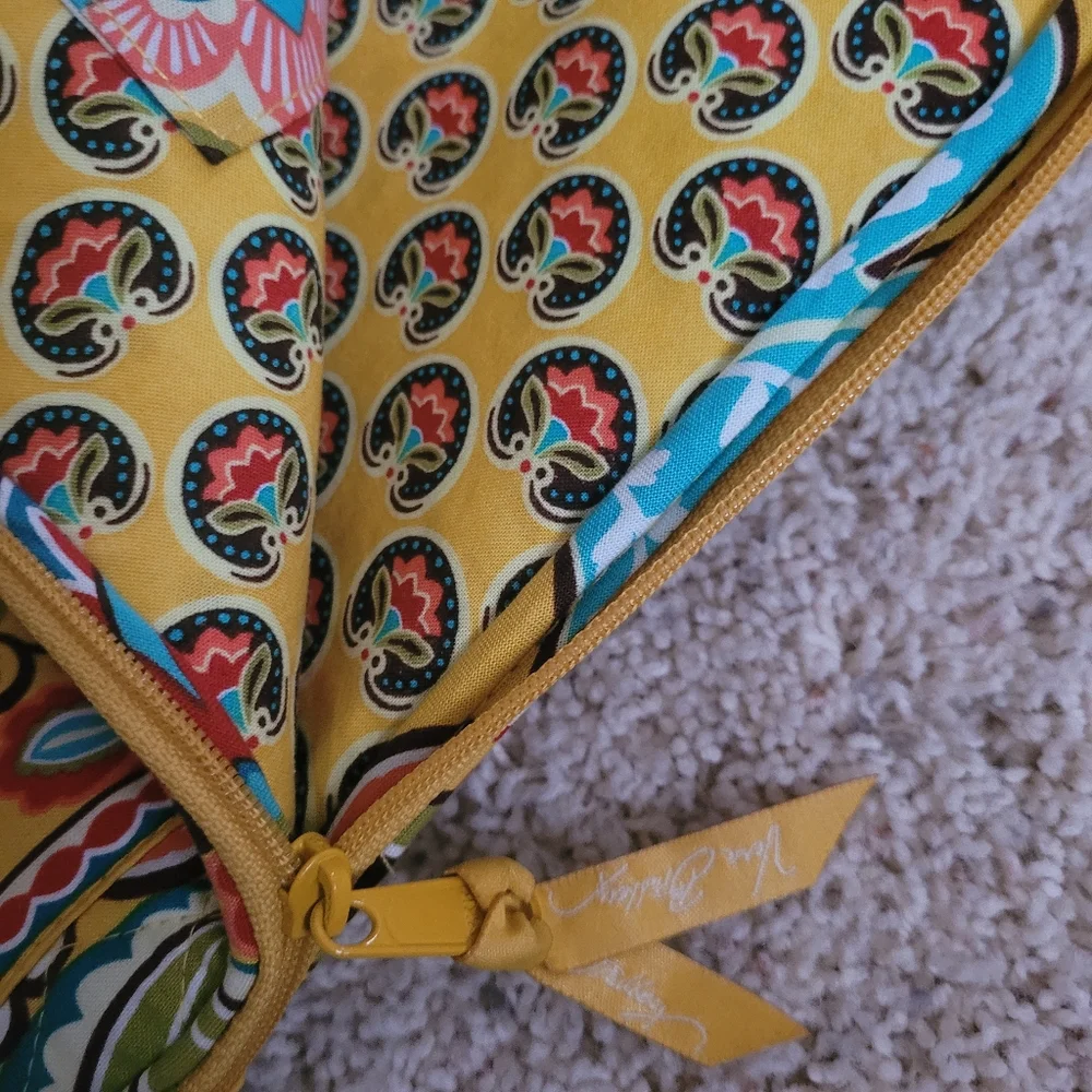 Vera Bradley Quilted Tablet Case Sleeve Provencal Yellow Floral Zip Retired